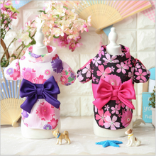 Load image into Gallery viewer, MaruPet Japanese Kimono for Girl Floral Pet Halloween Costume Bowknot Dog Dress for Small, Extra Small Dog Wiener Dog Teddy, Pug, Chihuahua, Shih Tzu, Yorkshire Terriers