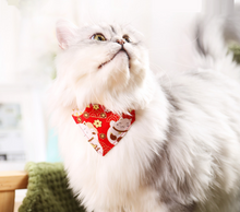 Load image into Gallery viewer, Maneki Neko Cat Bandana (Red/Gold) - MeowMeowRepublic